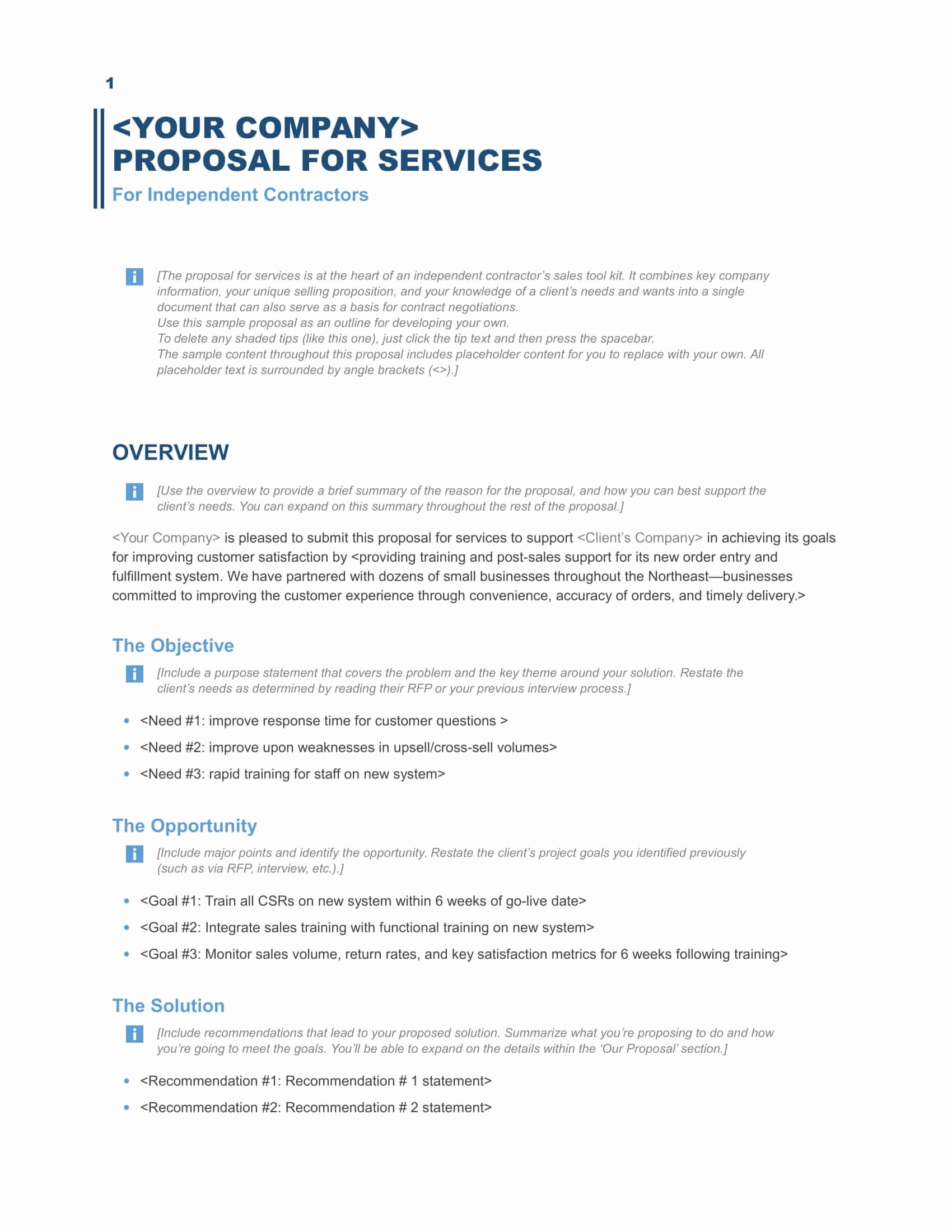 Download A Free Business Proposal Template formfactory