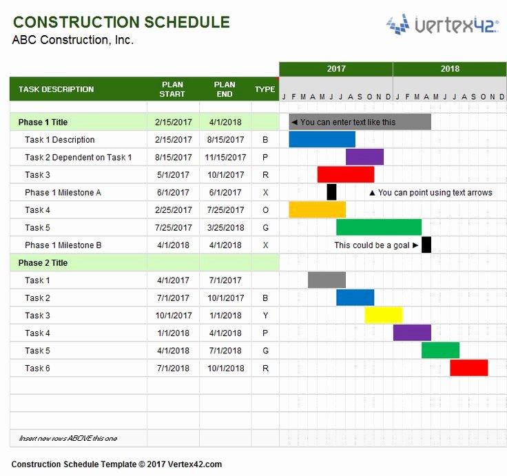 Download A Free Construction Schedule Template From