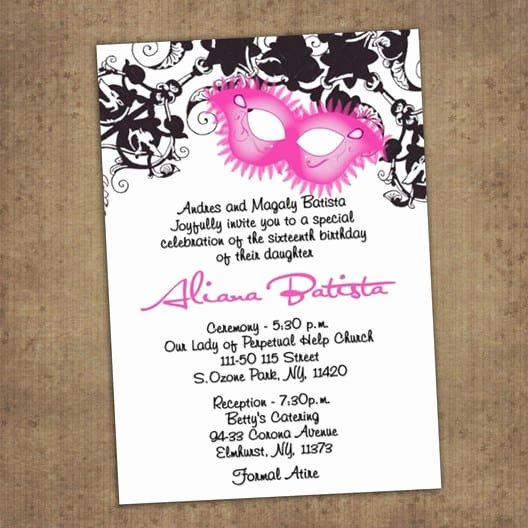 Download and Print Invitation Template for Quinceanera