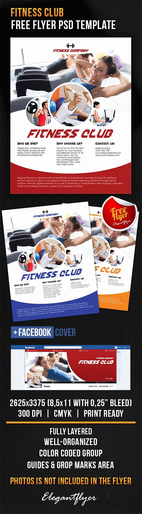 Download Flyer Template Fitness Club Cover
