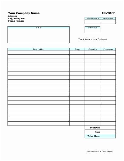 Download form Free Invoice Template