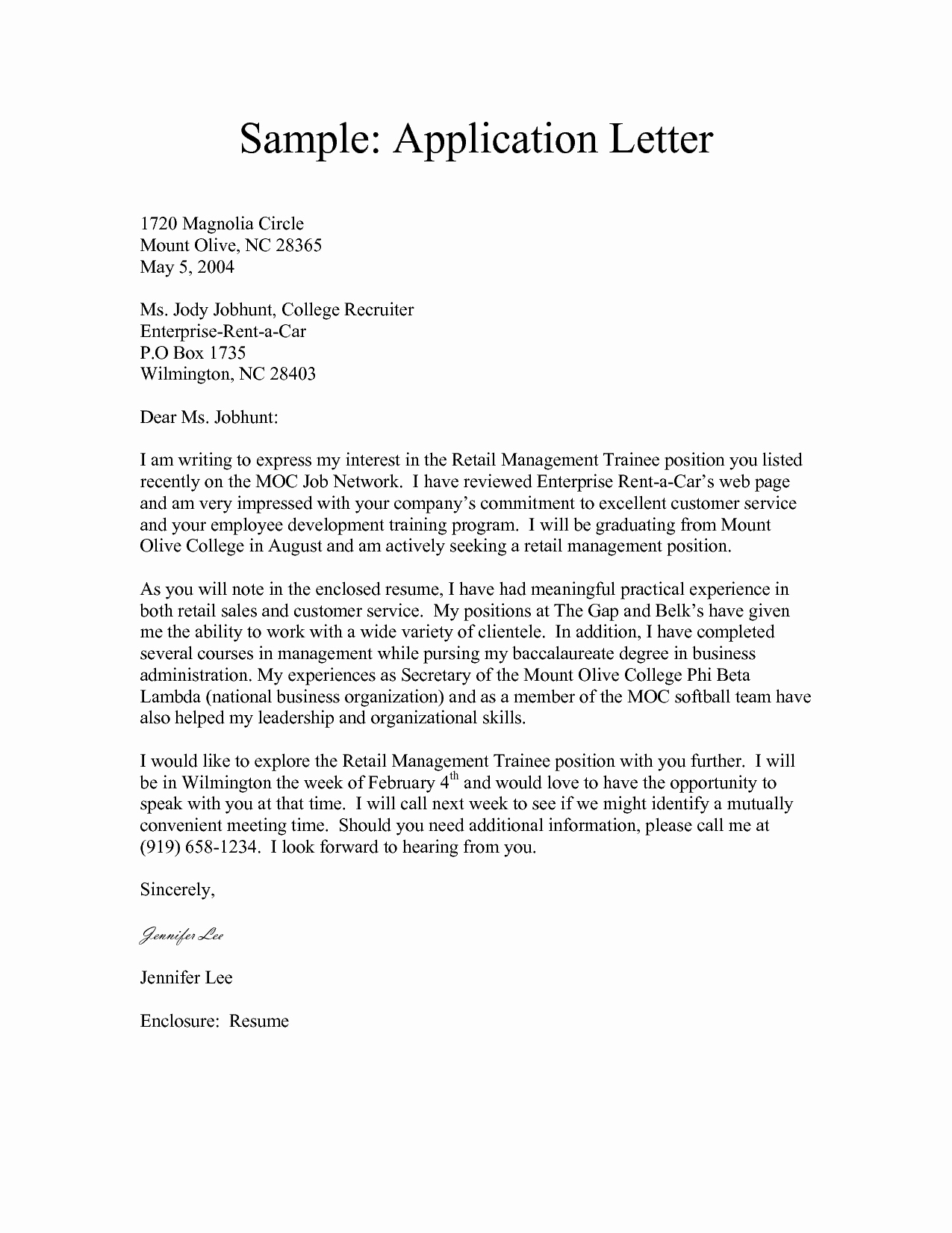 Download Free Application Letters