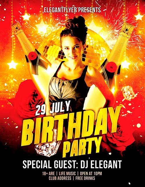 Download Free Birthday Party Psd Flyer Template