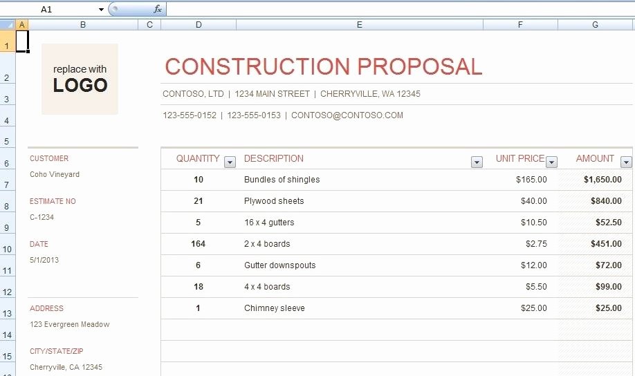 Download Free Construction Bid Proposal Template