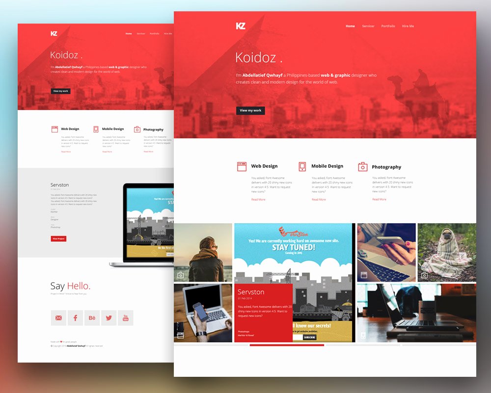 Download Free Creative Personal Website Template Free Psd