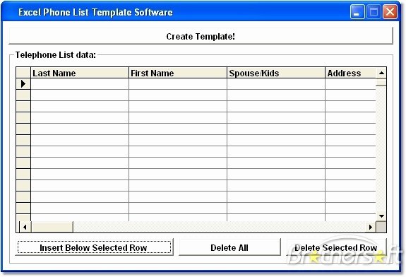 Download Free Excel Phone List Template software Excel