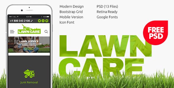 Download Free Lawn Care Services Psd Template