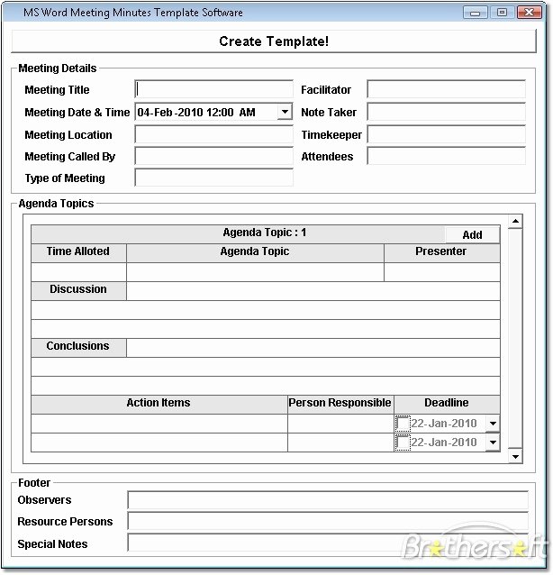 Download Free Ms Word Meeting Minutes Template software