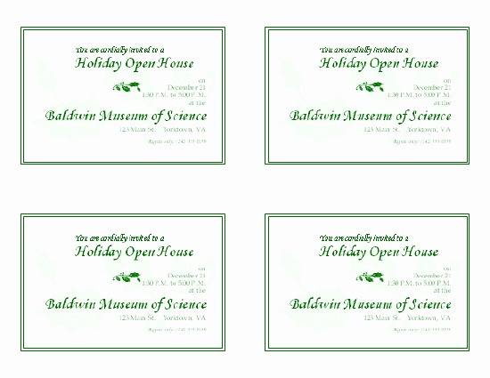 Download Free Printable Invitations Of Holiday Open House