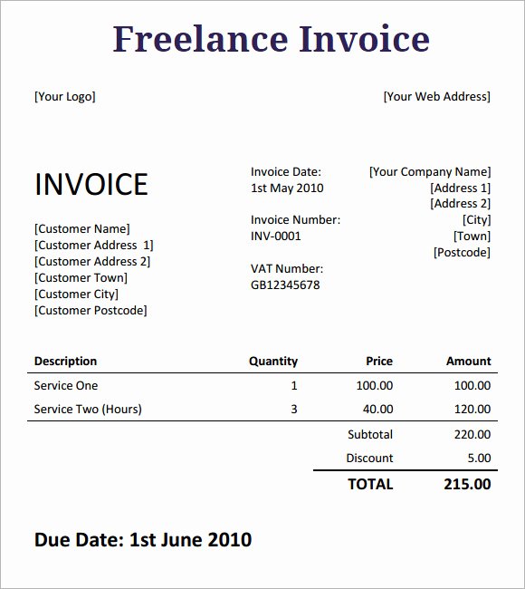 Download Free Simple Freelance Invoice Template Free