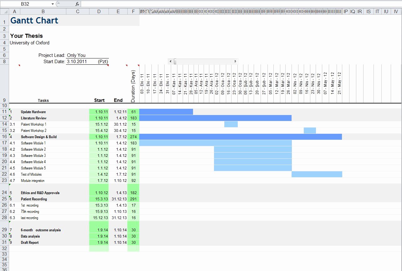 Download Gantt Chart Excel Microsoft