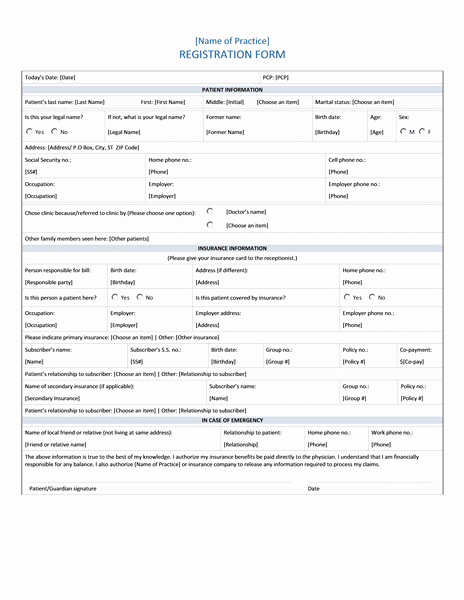 Download Hospital Patient Registration form Templates