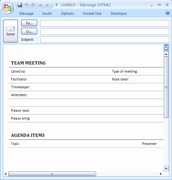 Download Ms Fice Meeting Agenda for E Mail Informal