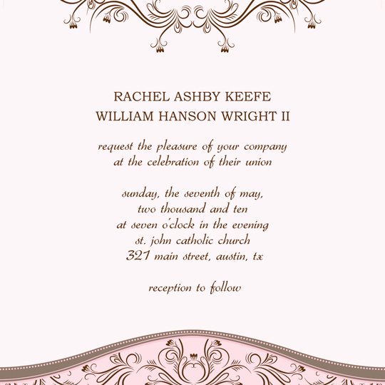 Download Printable Wedding Invitation Announcement Word