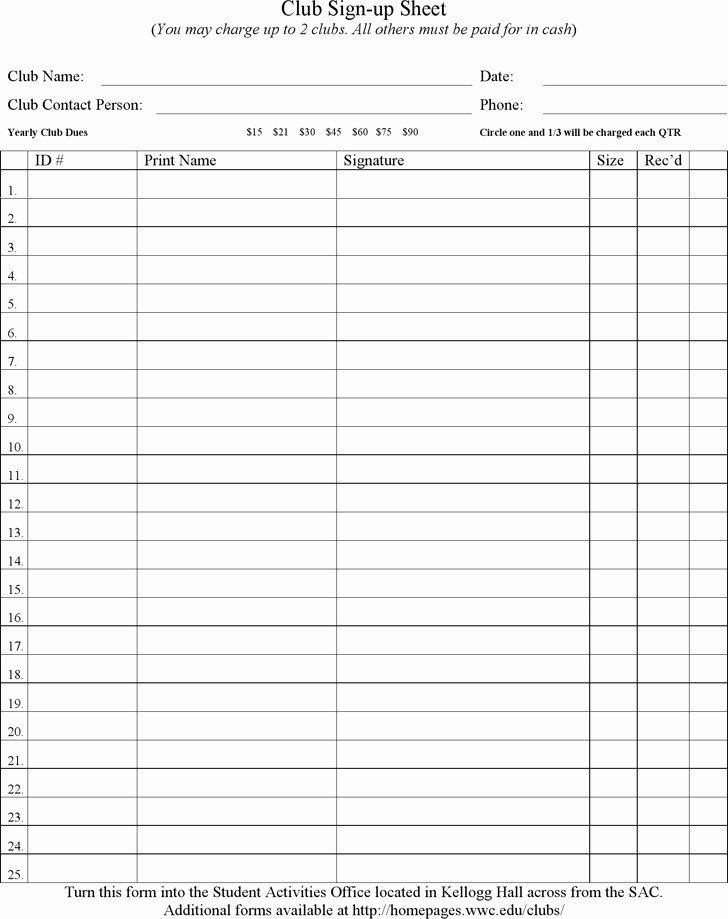 Download Sign Up Sheet Template for Free Tidytemplates