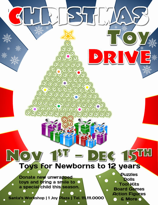 Download This Free Christmas toy Drive Flyer Template for