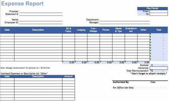 Download Travel Expense Report Template Excel