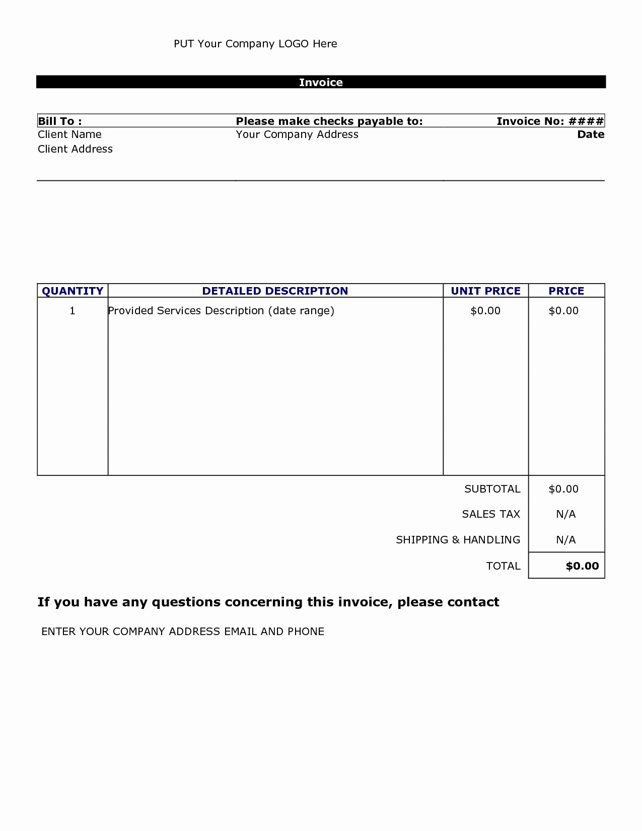 Download Word Invoice Template Invoice Template Ideas