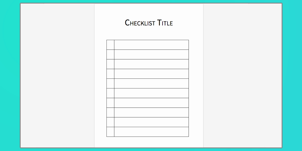Download Your Free Microsoft Word Checklist Template