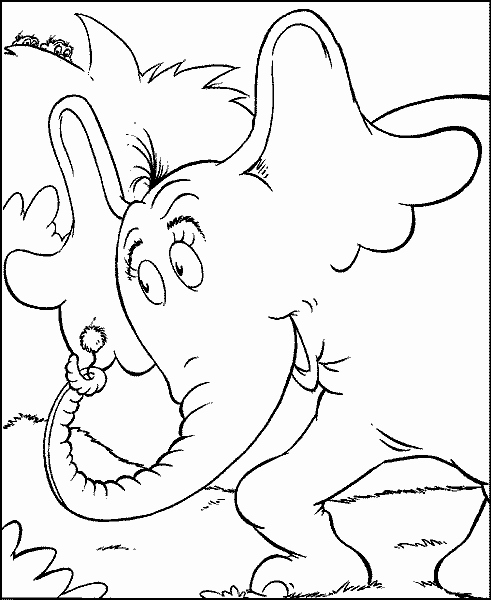 Dr Seuss Horton Hears A who Sketch Coloring Page