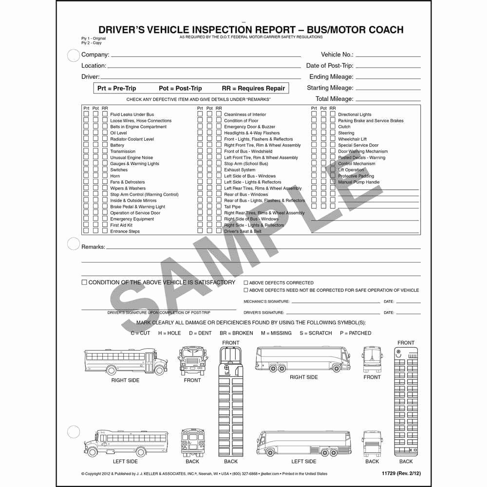 Driver S Vehicle Inspection Report Example Archives