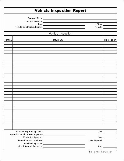Driver Vehicle Inspection Report form Free