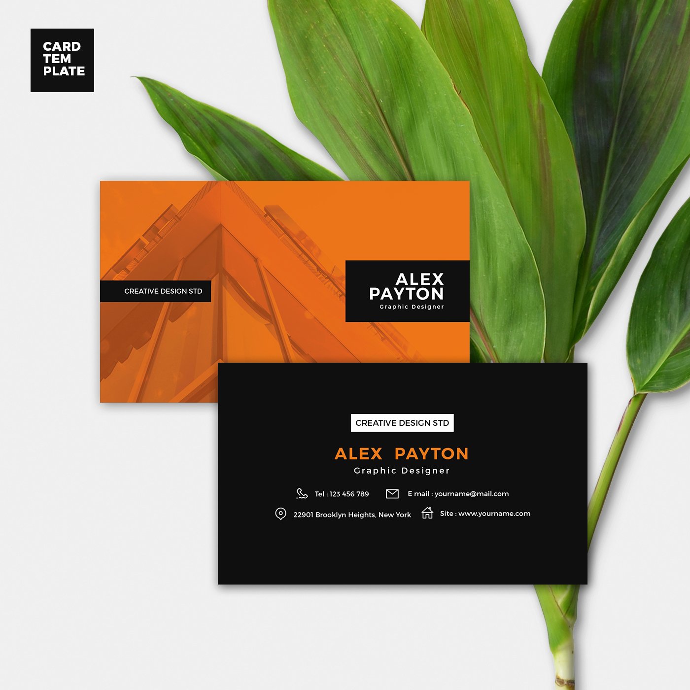 Duotone Business Card Template Free Download Age themes