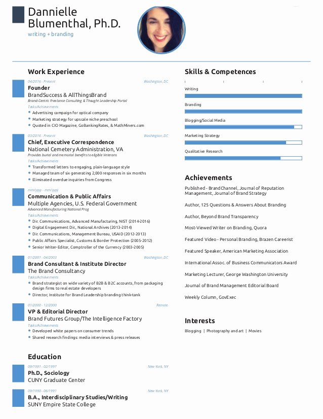 E Page Resume Created with Free Novoresume Template