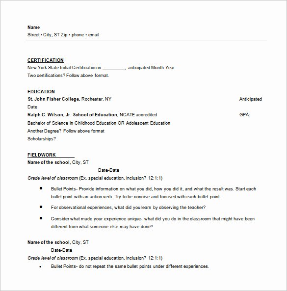 E Page Resume Template 12 Free Word Excel Pdf