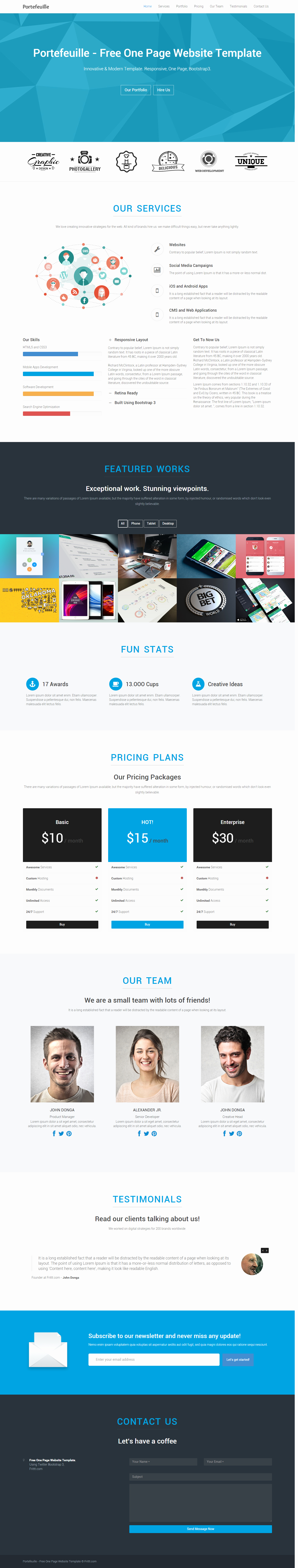 E Page Website Template
