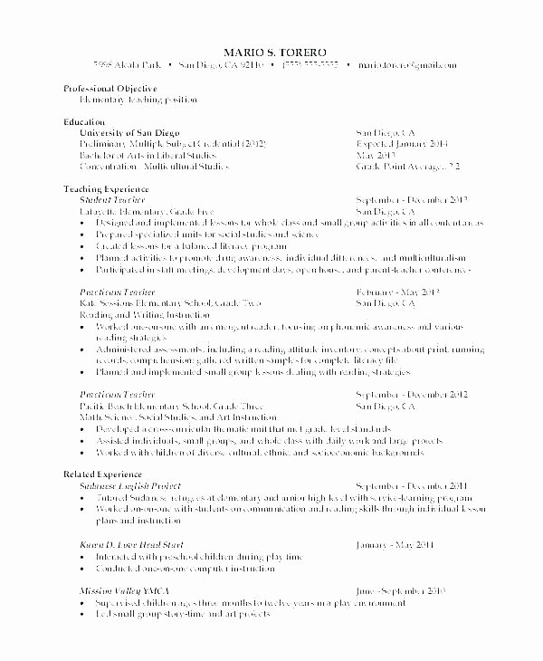 Early Childhood Education Teacher Objective Resume for