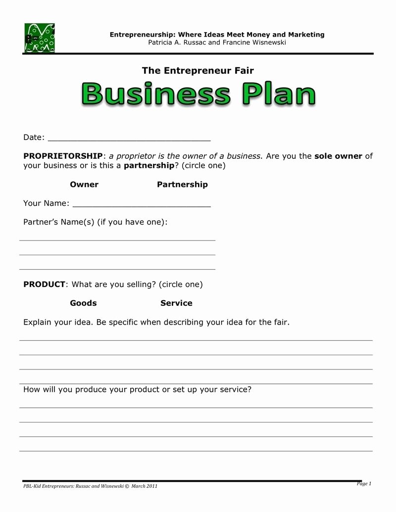 Easy Business Plan Template Beepmunk
