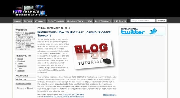 Easy Loading Blogger Template 2014 Free Download