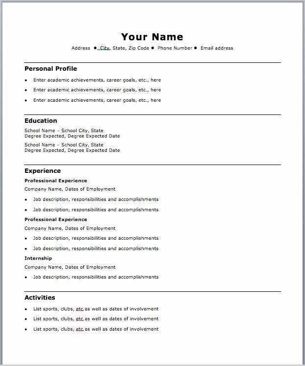 Easy Resume Template Free