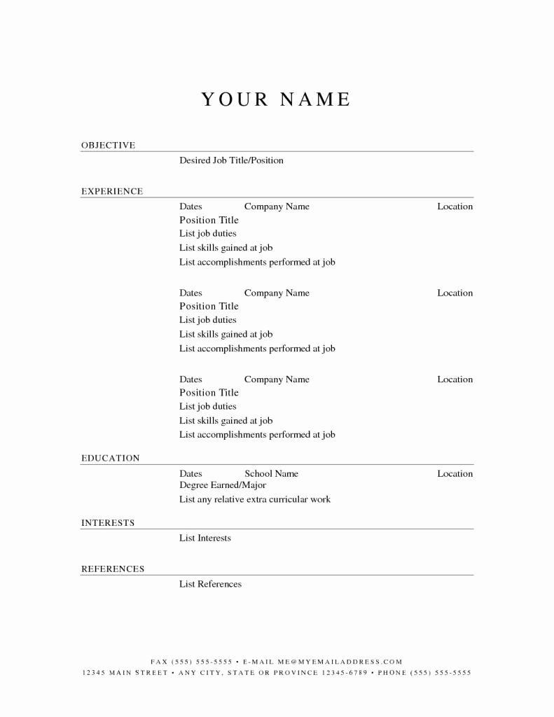 Easy Resume Template Free