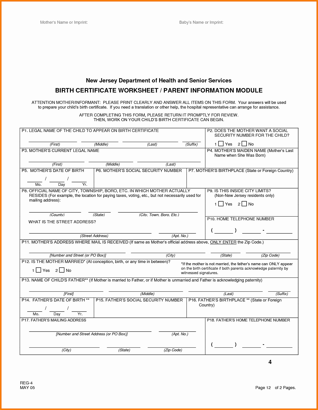 Editable Birth Certificate Template