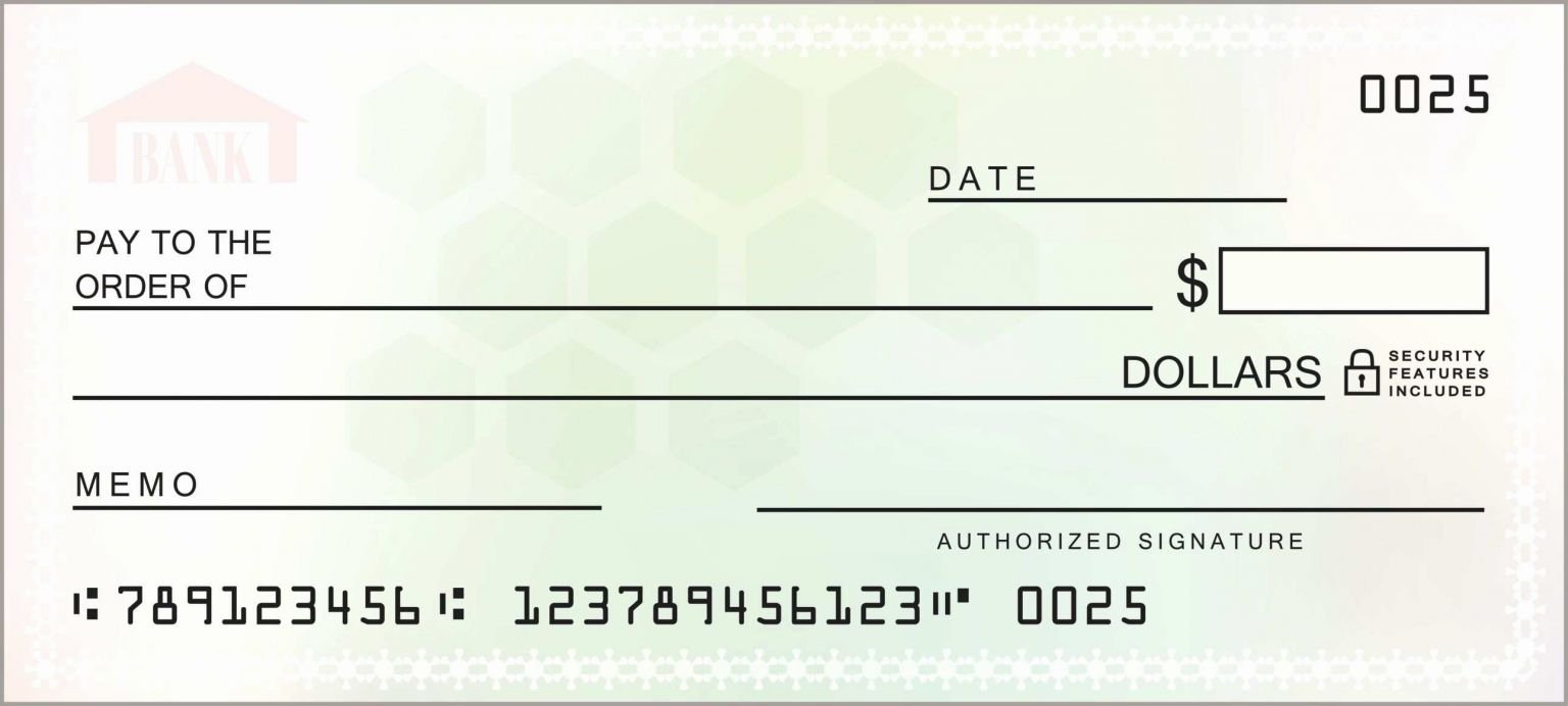 Blank Cashiers Check Template