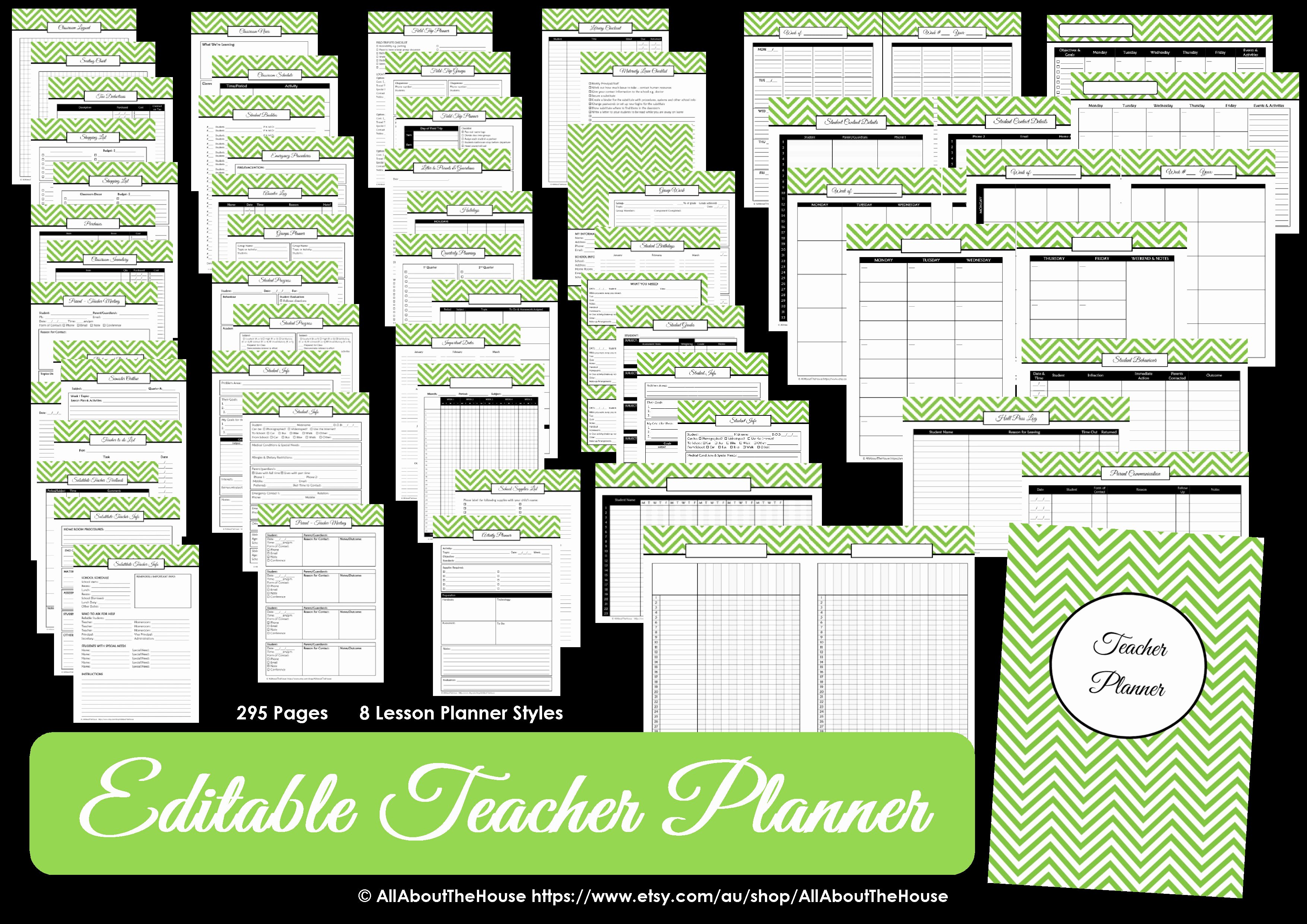 Editable Chevron Printable Teacher Planner