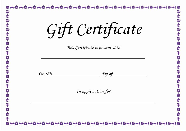 Editable Gift Certificate Template Free Gift Ftempo