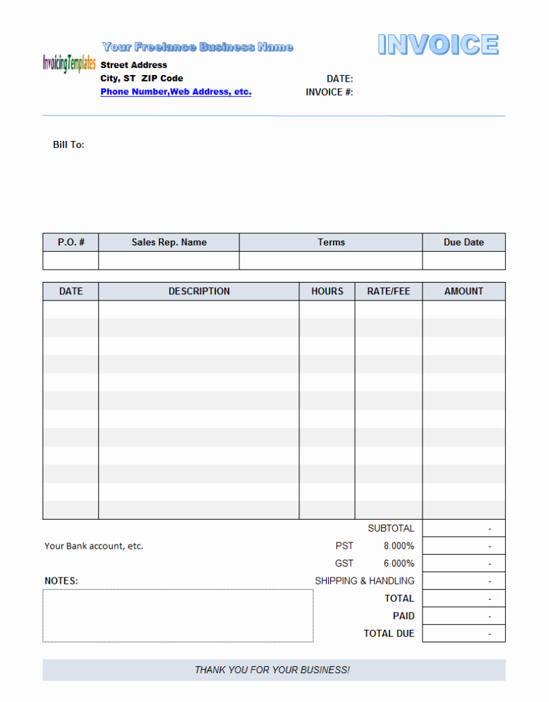 editable invoice template 2772