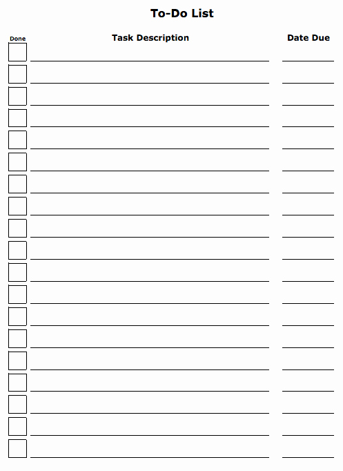editable personal to do list template for word