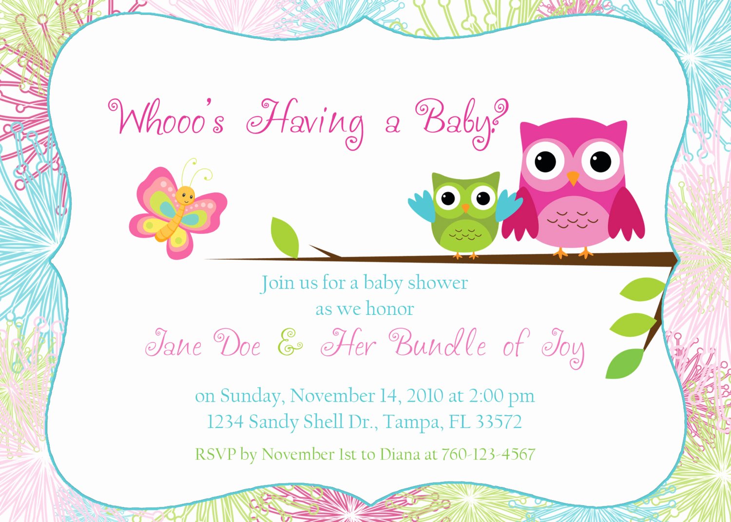 Editable Print Baby Shower Invitations