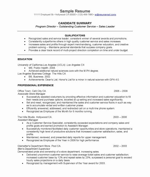 Effective Real Life Resume for College Graduates
