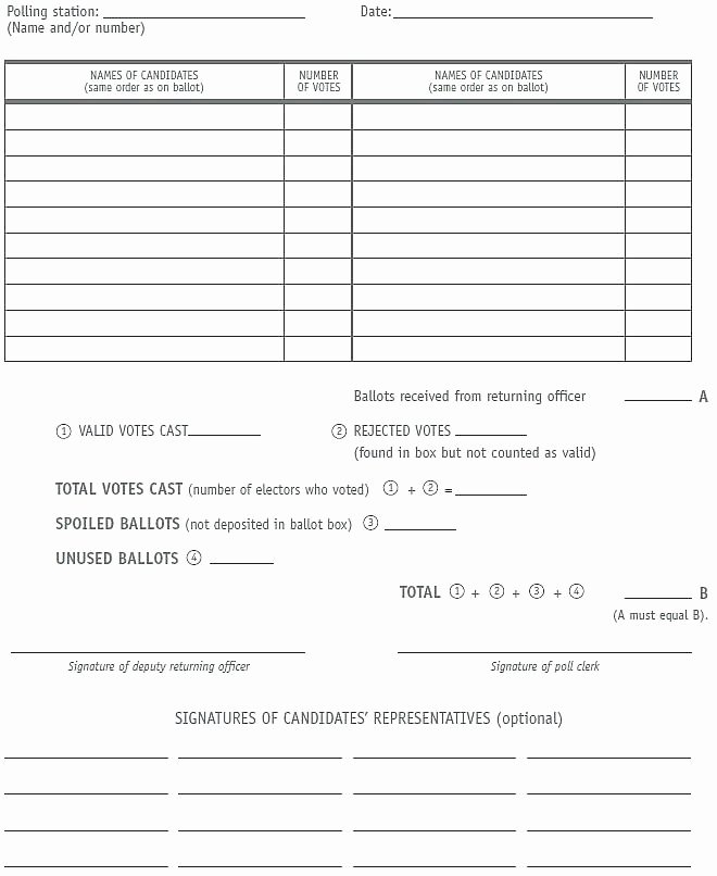 Election Ballot Template Search Results for Blank