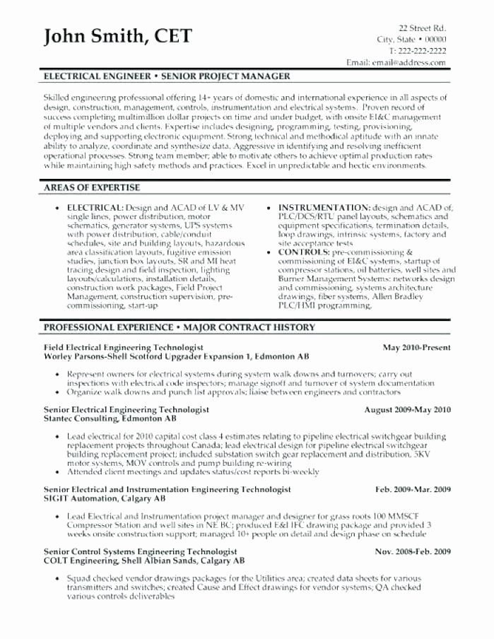 Electrical Engineer Entry Level Resume