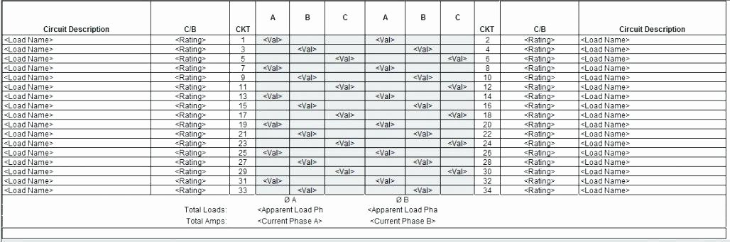 Electrical Panel Schedule Template Circuit Breaker Labels