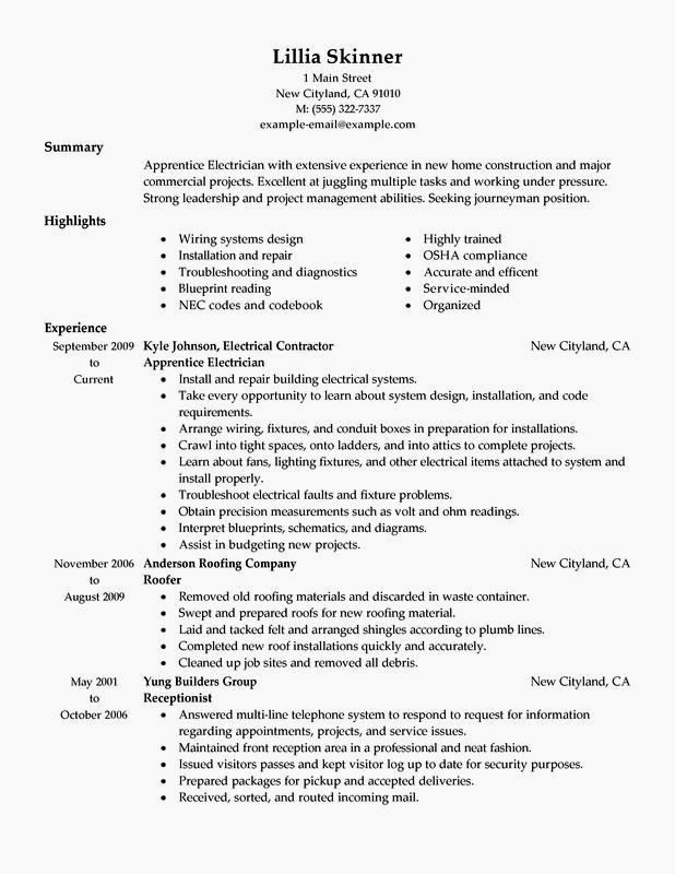 Electrical Resume Examples Canada
