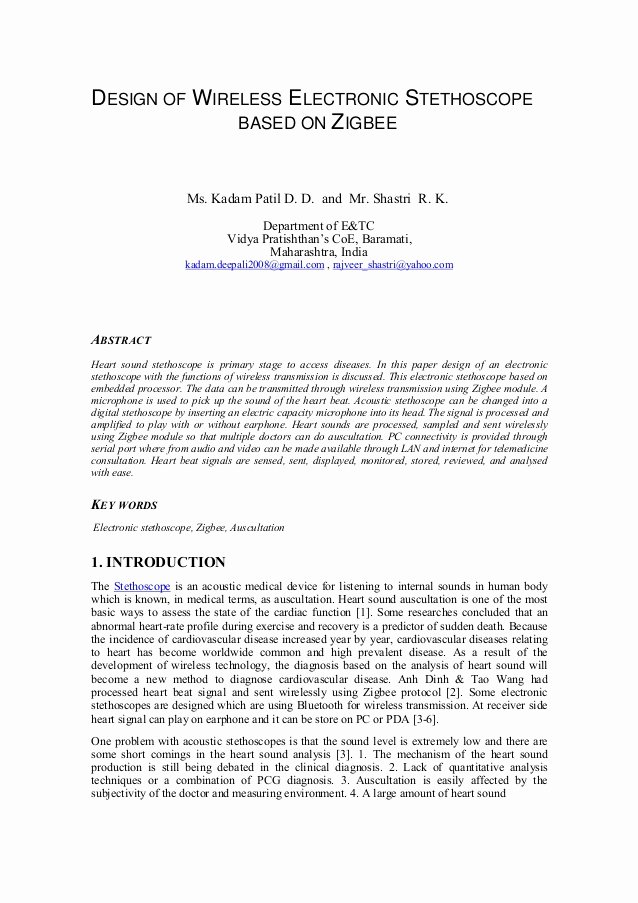 Electronic Stethoscope Academic White Paper