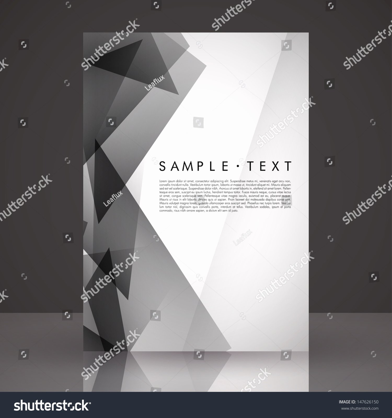 Elegant Black White Flyer Template Eps Stock Vector