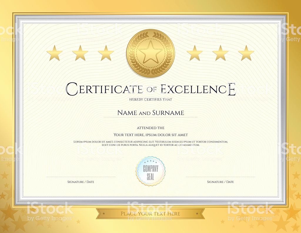 Elegant Certificate Template for Excellence Achievement